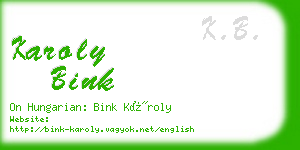 karoly bink business card